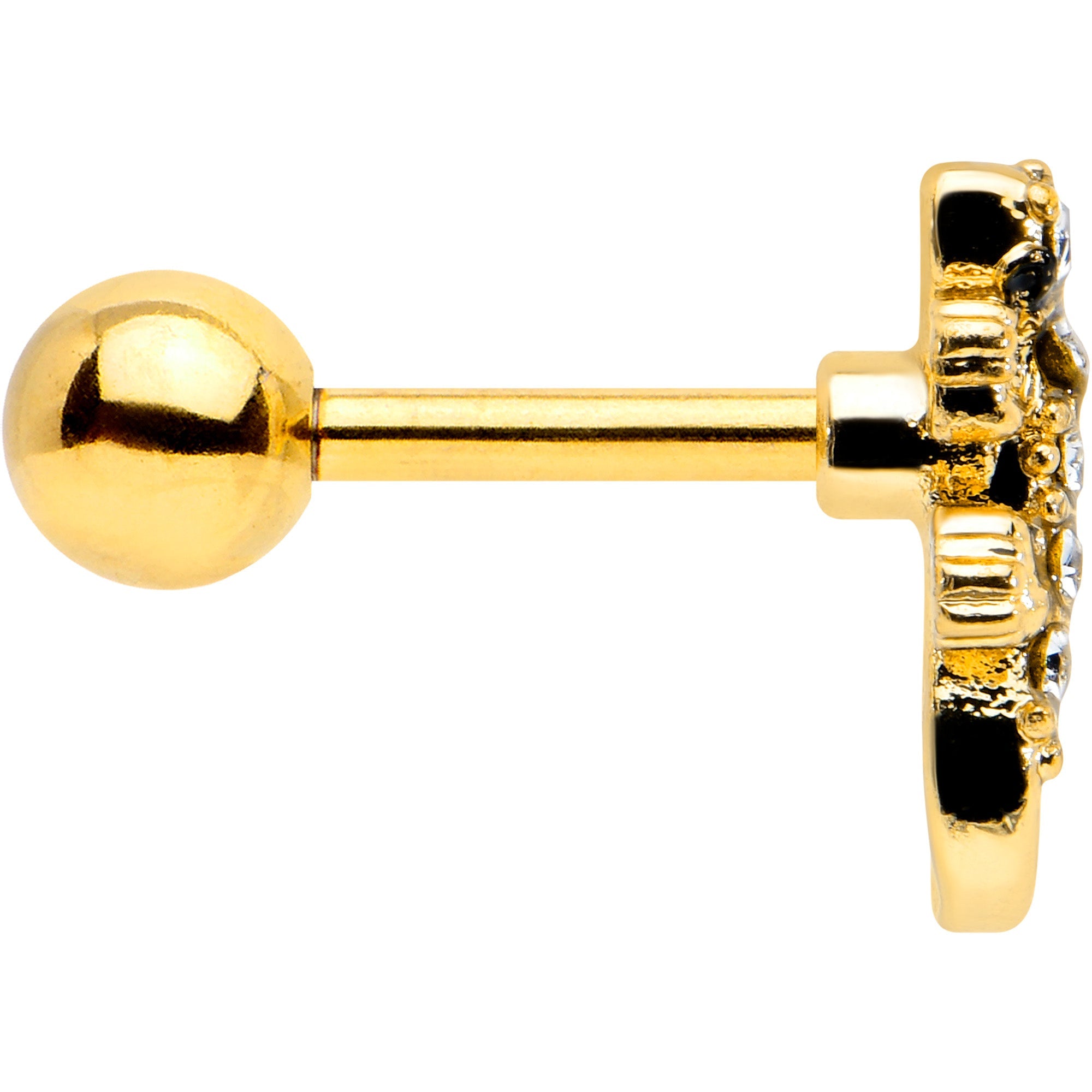 BodyCandy 16G 1/4 Clear Gem Gold Tone Luscious Lizard Cartilage Earring — lifestyle context