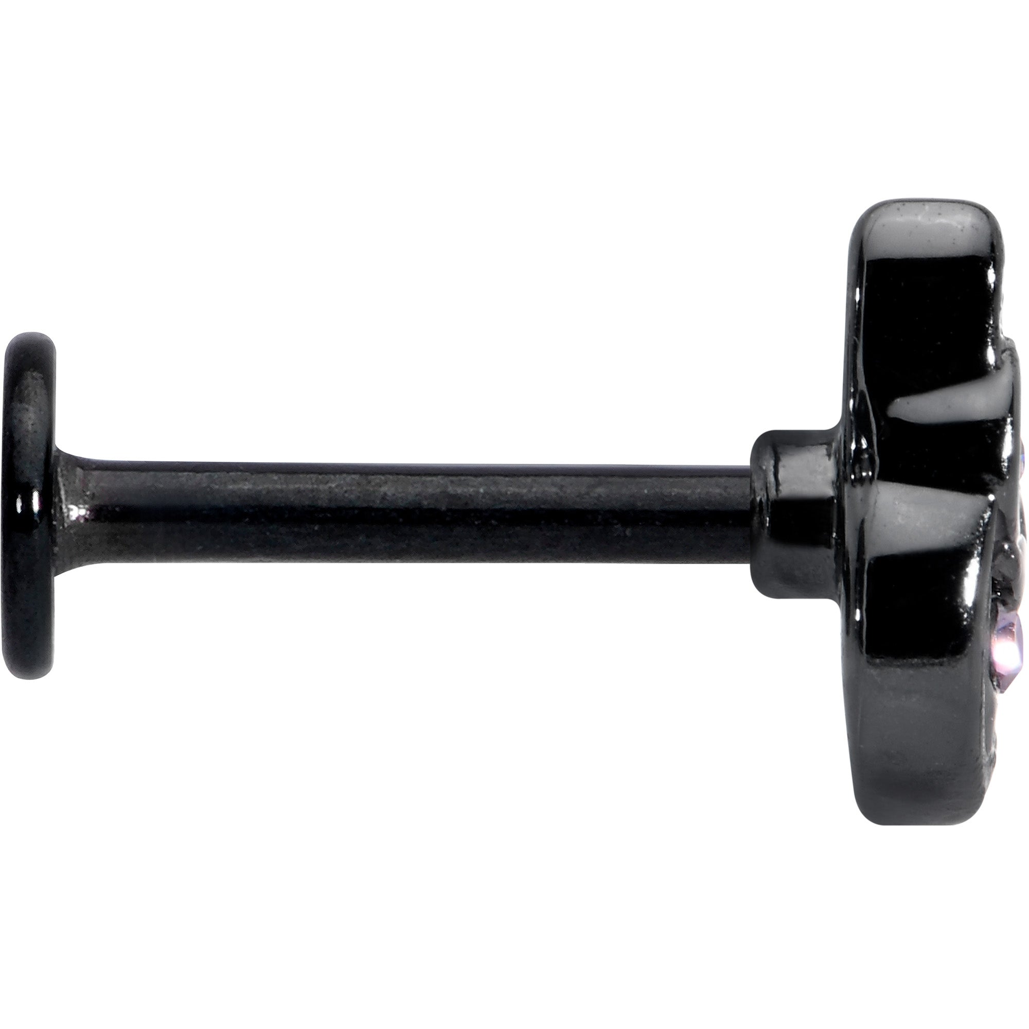 BodyCandy 16G 5/16 Purple Gem Black Opulent Owl Labret Monroe Tragus — lifestyle context
