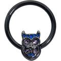 BodyCandy 16G 3/8 Purple Gem Black Opulent Owl Hinged Segment Ring — main product shot