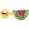 BodyCandy 16G 1/4 Pink Gem Gold Hue Watermelon Yum Cartilage Tragus Earring — main product shot