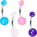 BodyCandy White Pink Purple Faux Opal Pack Belly Ring Set of 4 — main product shot