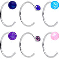 BodyCandy 20G 5/16 Nose Hoop Gem Faux Opal Pack Classy Nose Ring Set of 6 — main product shot