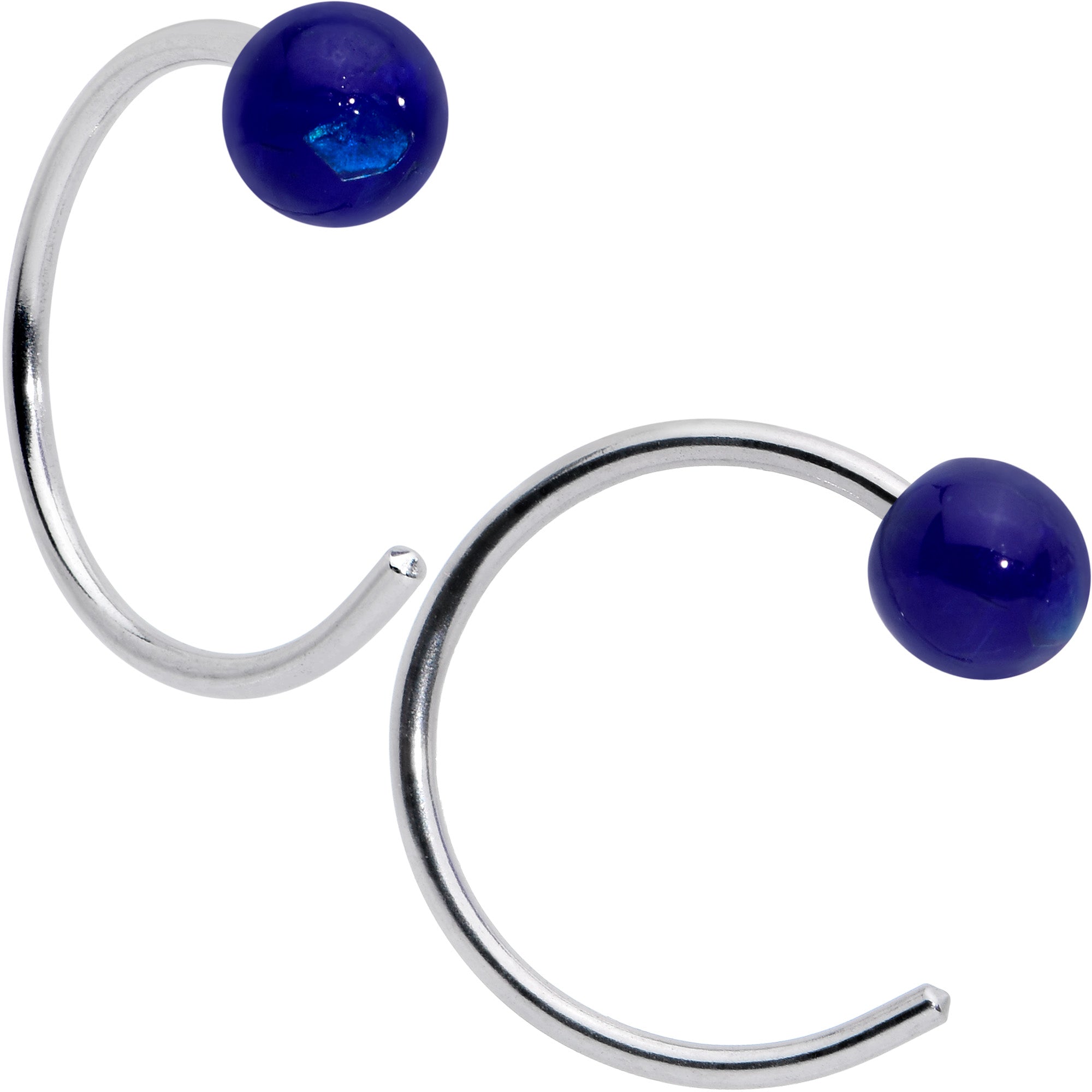 BodyCandy 20G 5/16 Nose Hoop Gem Faux Opal Pack Classy Nose Ring Set of 6 — detail close-up