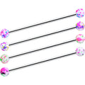 BodyCandy 14G Splatter Pink White Purple Industrial Barbell 38mm Set of 4 — main product shot