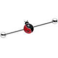 BodyCandy 14G Clear Gem Ladybug Yin Yang Industrial Barbell 38mm — main product shot