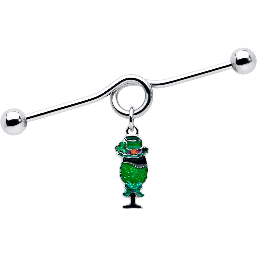 BodyCandy 14G Fancy Leprechaun St Patricks Dangle Project Bar 38mm — main product shot