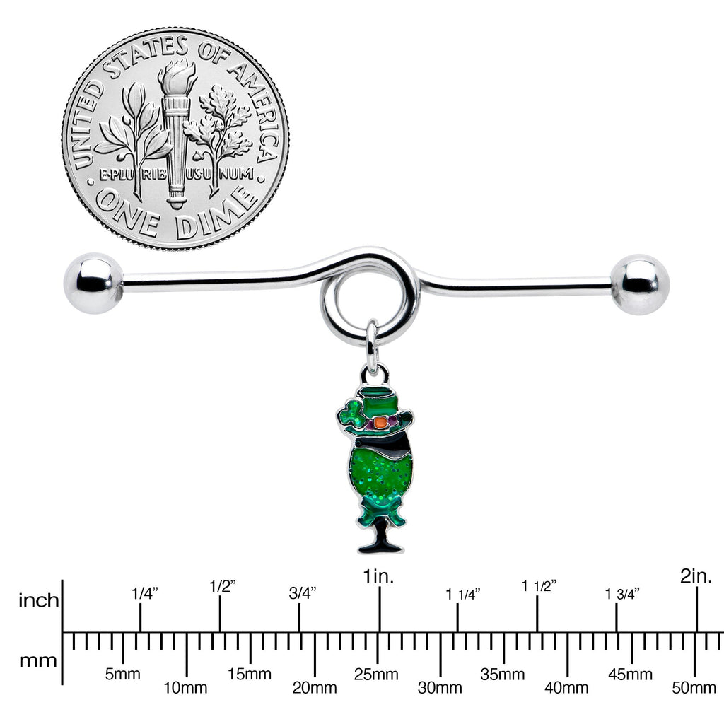 BodyCandy 14G Fancy Leprechaun St Patricks Dangle Project Bar 38mm — lifestyle context