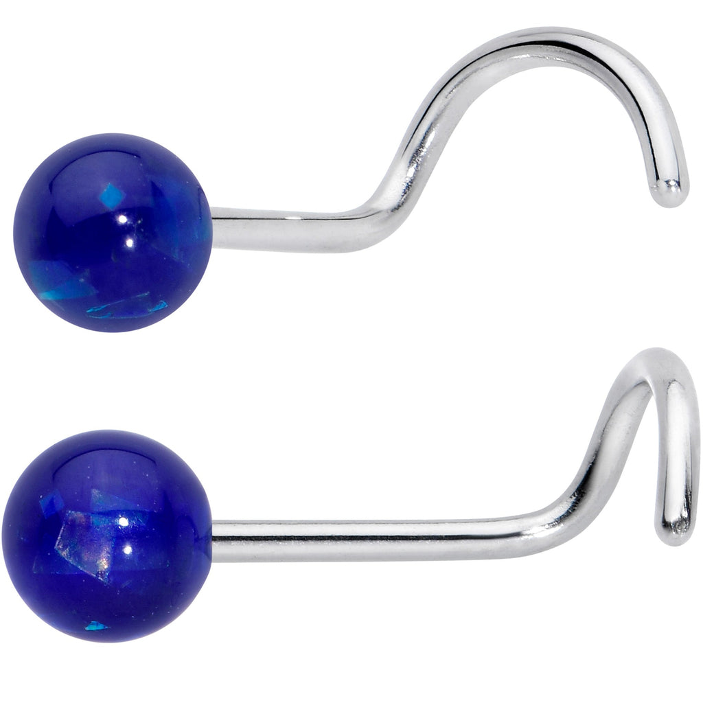 BodyCandy 20G Nose Screw Gem Faux Opal Pack Classy Nose Ring Set of 6 — detail close-up