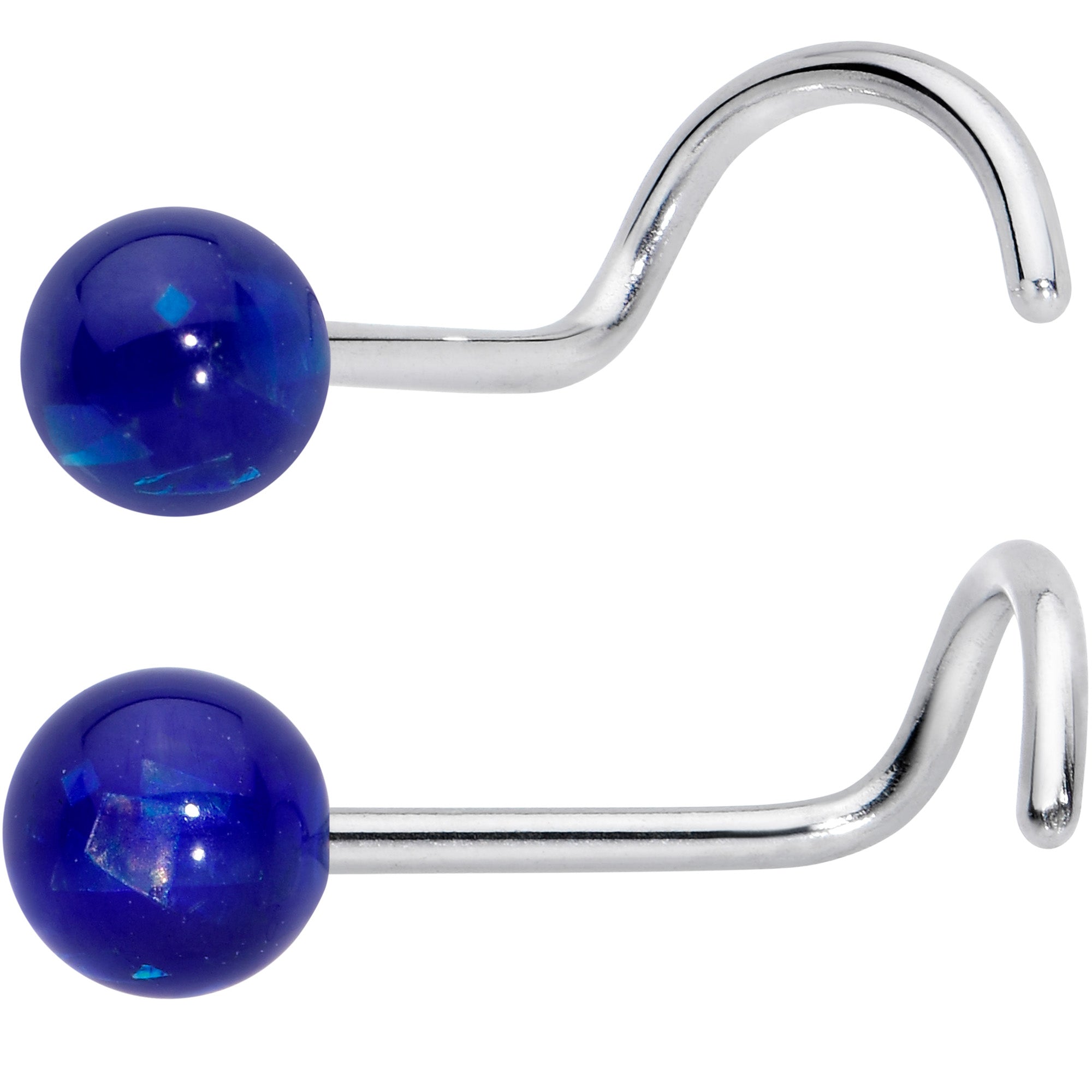 BodyCandy 20G Nose Screw Gem Faux Opal Pack Classy Nose Ring Set of 6 — detail close-up