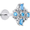 BodyCandy 16G 5/16 Blue CZ Gem Opulent Cross Labret Monroe Tragus — main product shot