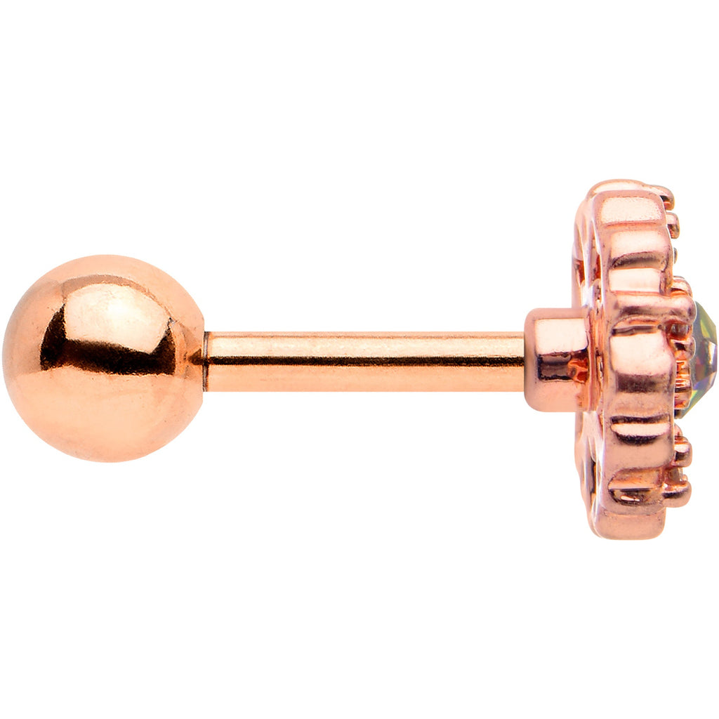 BodyCandy 16G 1/4 Vitrail Gem Rosy Hue Flower Cartilage Tragus Earring — lifestyle context