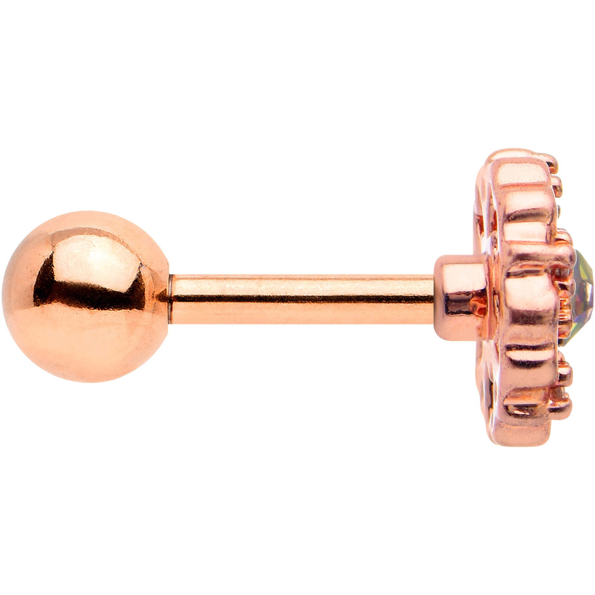 BodyCandy 16G 1/4 Vitrail Gem Rosy Hue Flower Cartilage Tragus Earring — lifestyle context