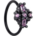 BodyCandy 20G 5/16 Pink Gem Black Opulent Cross Nose Hoop — main product shot