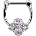 BodyCandy 16G 5/16 Pink Gem Opulent Cross Cartilage Clicker — main product shot