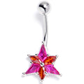 BodyCandy Orange Pink Gem Abstract Fire Belly Ring — main product shot