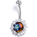 BodyCandy Clear Vitrail Gem Baroque Sun Belly Ring — main product shot