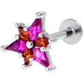 BodyCandy 16G 5/16 Pink Orange Gem Abstract Fire Labret Monroe Tragus — main product shot
