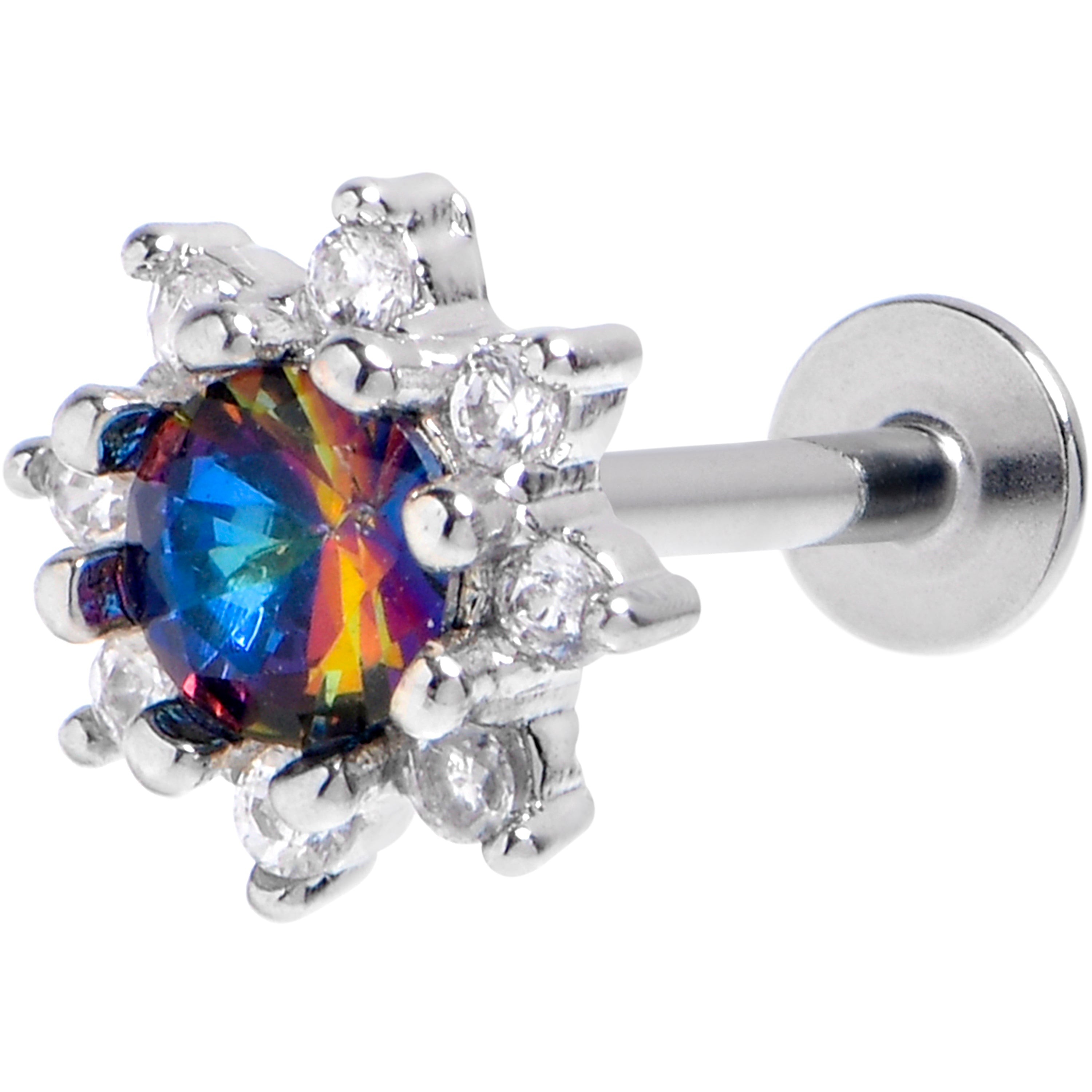 BodyCandy 16G 5/16 Vitrail Clear Gem Baroque Sun Labret Monroe Tragus — main product shot