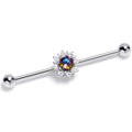 BodyCandy 14G Vitrail Clear Gem Baroque Sun Industrial Barbell 38mm — main product shot