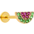 BodyCandy 16G 5/16 Pink Green Gem Gold Tone Watermelon Labret Monroe Tragus — main product shot