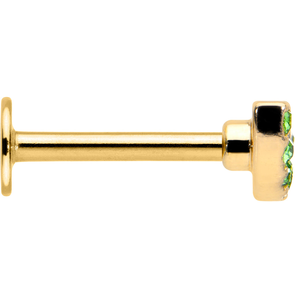 BodyCandy 16G 5/16 Pink Green Gem Gold Tone Watermelon Labret Monroe Tragus — lifestyle context