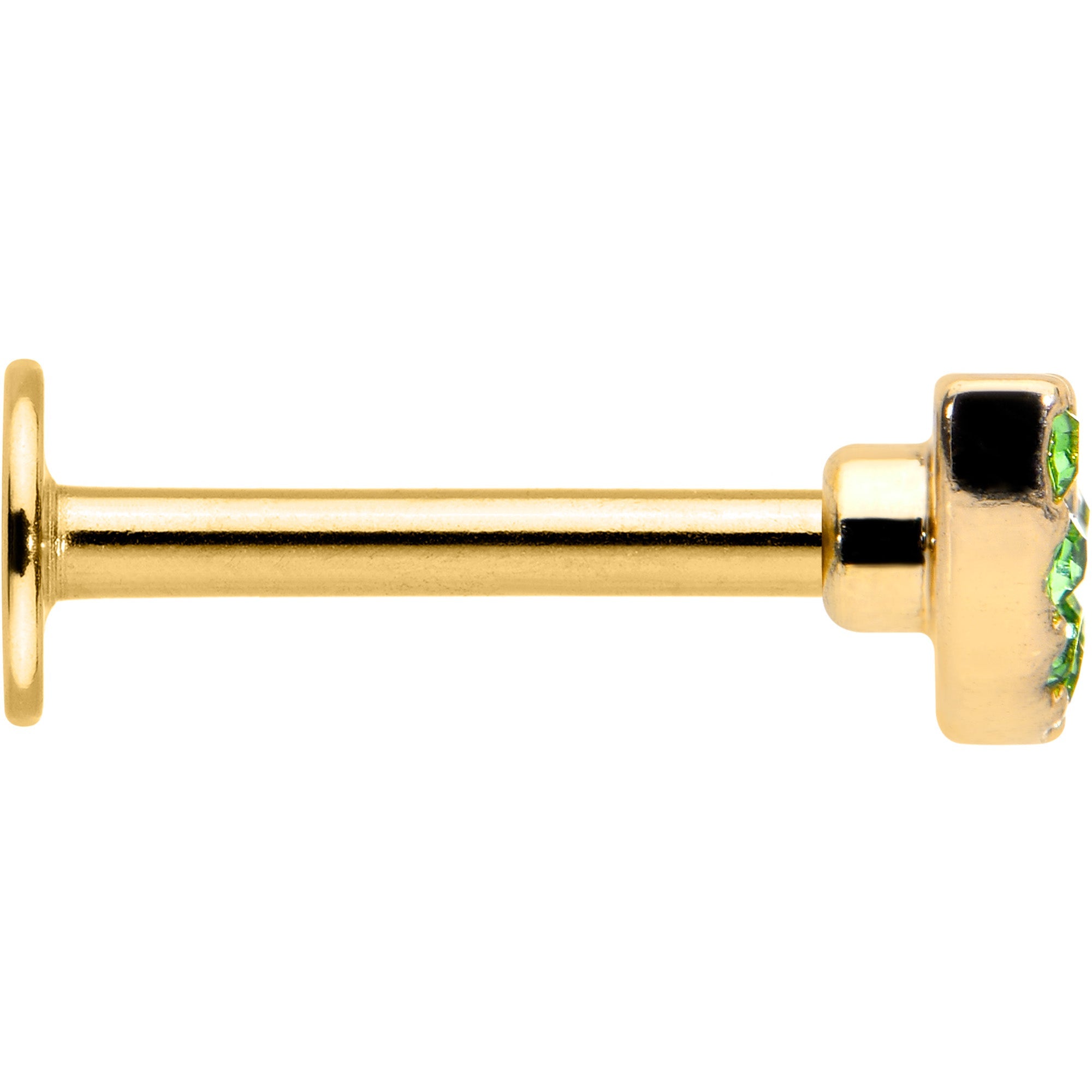 BodyCandy 16G 5/16 Pink Green Gem Gold Tone Watermelon Labret Monroe Tragus — lifestyle context