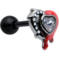 BodyCandy 16G 1/4 Clear Gem Black Bleeding Heart Cartilage Tragus Earring — main product shot