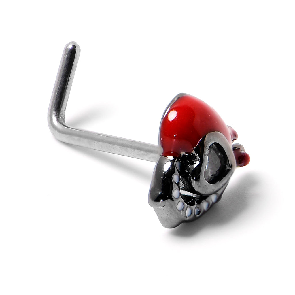 BodyCandy 20G 7mm Clear Gem Bleeding Heart L Shape Nose Ring — size reference