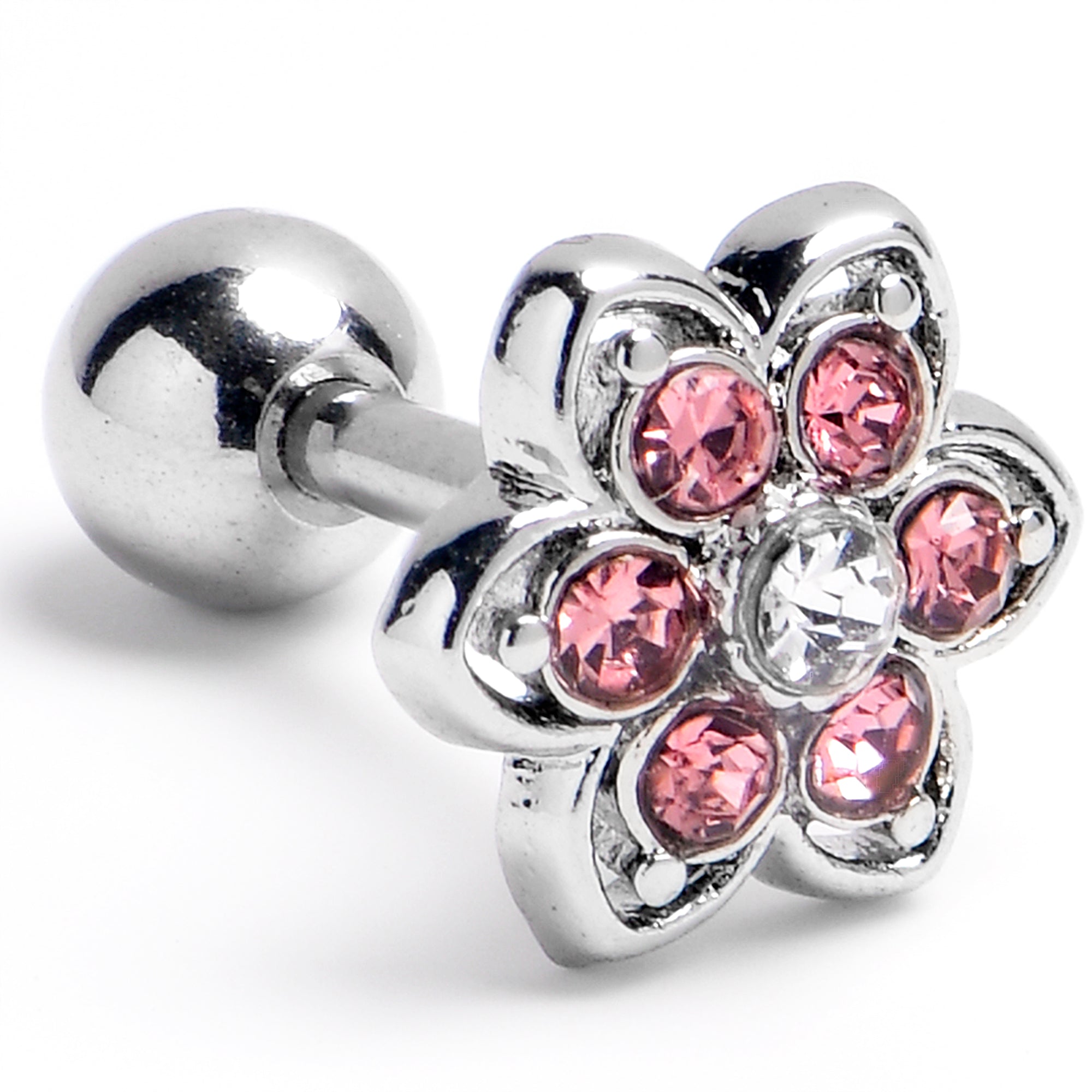 BodyCandy 16G 1/4 Pink Radiant Blossom Flower Cartilage Tragus Earring — main product shot