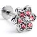 BodyCandy 16G 5/16 Pink Radiant Blossom Flower Labret Monroe Tragus — main product shot
