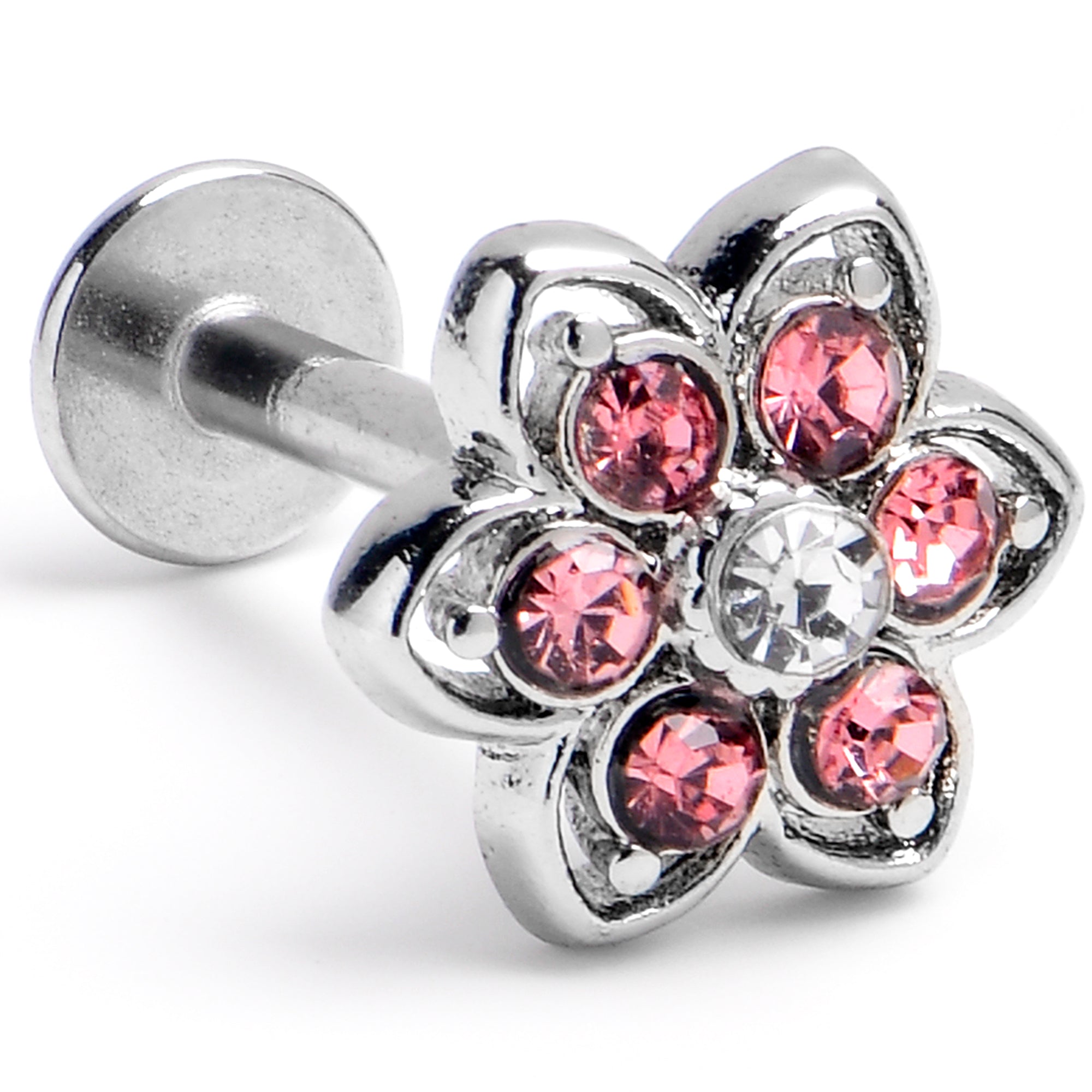 BodyCandy 16G 5/16 Pink Radiant Blossom Flower Labret Monroe Tragus — main product shot