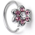 BodyCandy 20G 5/16 Pink Radiant Blossom Flower Nose Hoop — main product shot