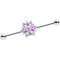 BodyCandy 14G Aurora CZ Gem Snowflake Style Industrial Barbell 38mm — main product shot