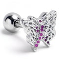 BodyCandy 16G 1/4 Purplish Beauty in Flight Butterfly Cartilage Earring — main product shot