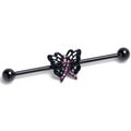 BodyCandy 14G Black Purple Beauty in Flight Butterfly Industrial Barbell 38mm — main product shot