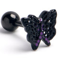 BodyCandy 16G 1/4 Black Purple Beauty in Flight Butterfly Cartilage Earring — main product shot