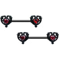BodyCandy 14G 9/16 Red CZ Gem Black Passion Heart Barbell Nipple Ring Set — main product shot