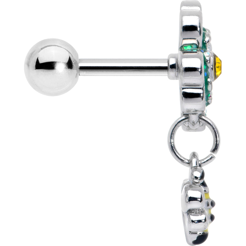 BodyCandy 16G 1/4 Yellow Gem Daisy Bee Glittery Cartilage Tragus Earring — lifestyle context