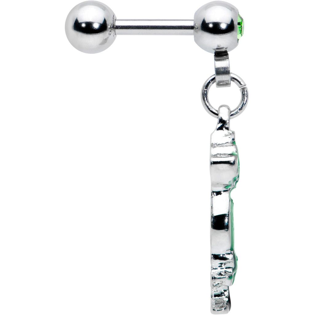 BodyCandy 16G 1/4 Green Gem Fancy Leprechaun Dangle Cartilage Tragus Earring — lifestyle context