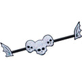BodyCandy 14G Black Winged Skull Glitter Trio Industrial Barbell 38mm — main product shot