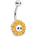 BodyCandy Sunflower Skull Belly Ring — main product shot