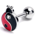 BodyCandy 16G 1/4 Clear Gem Ladybug Yin Yang Cartilage Tragus Earring — main product shot