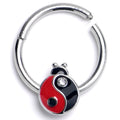 BodyCandy 16G 3/8 Clear Gem Ladybug Yin Yang Hinged Segment Ring — main product shot