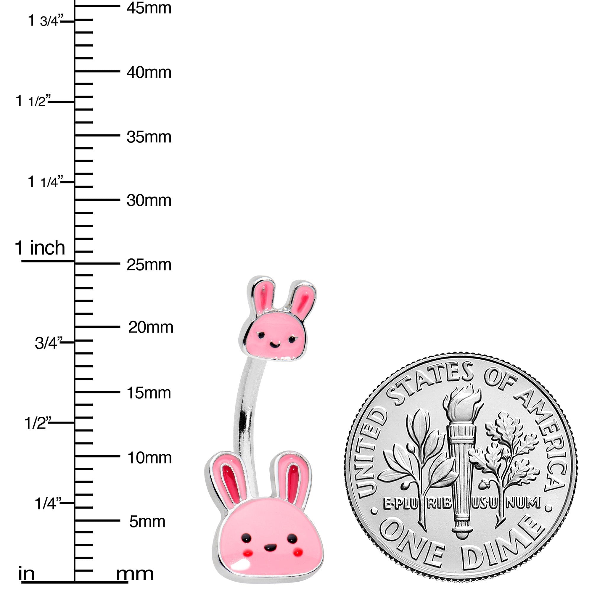 BodyCandy Kawaii Cutie Easter Bunny Double Mount Belly Ring — lifestyle context