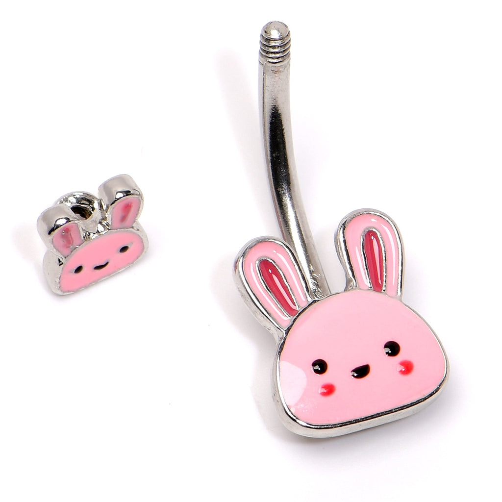 BodyCandy Kawaii Cutie Easter Bunny Double Mount Belly Ring — back view