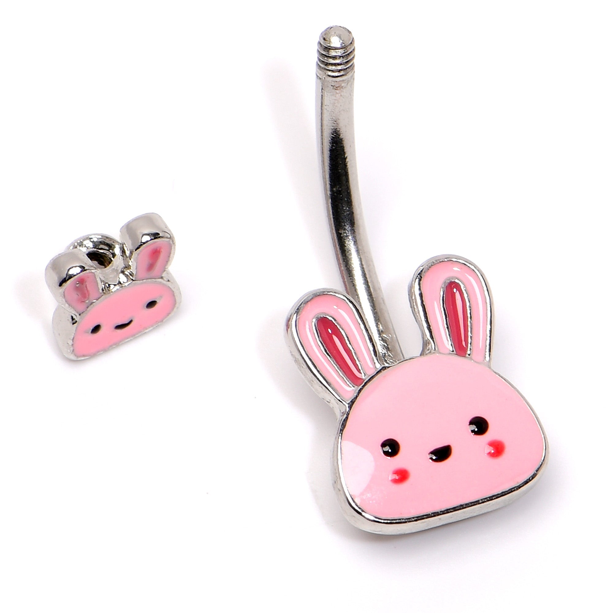 BodyCandy Kawaii Cutie Easter Bunny Double Mount Belly Ring — back view