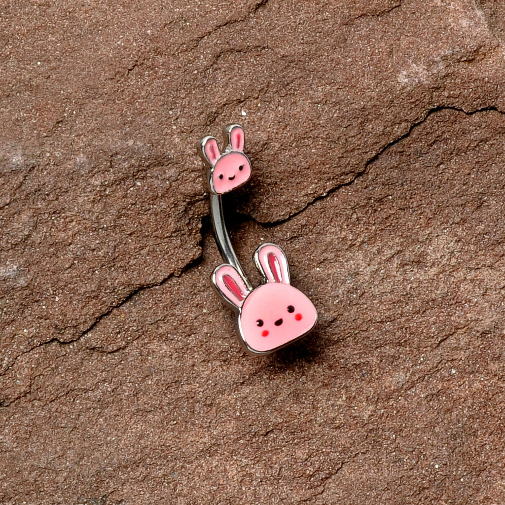 BodyCandy Kawaii Cutie Easter Bunny Double Mount Belly Ring — alternative angle