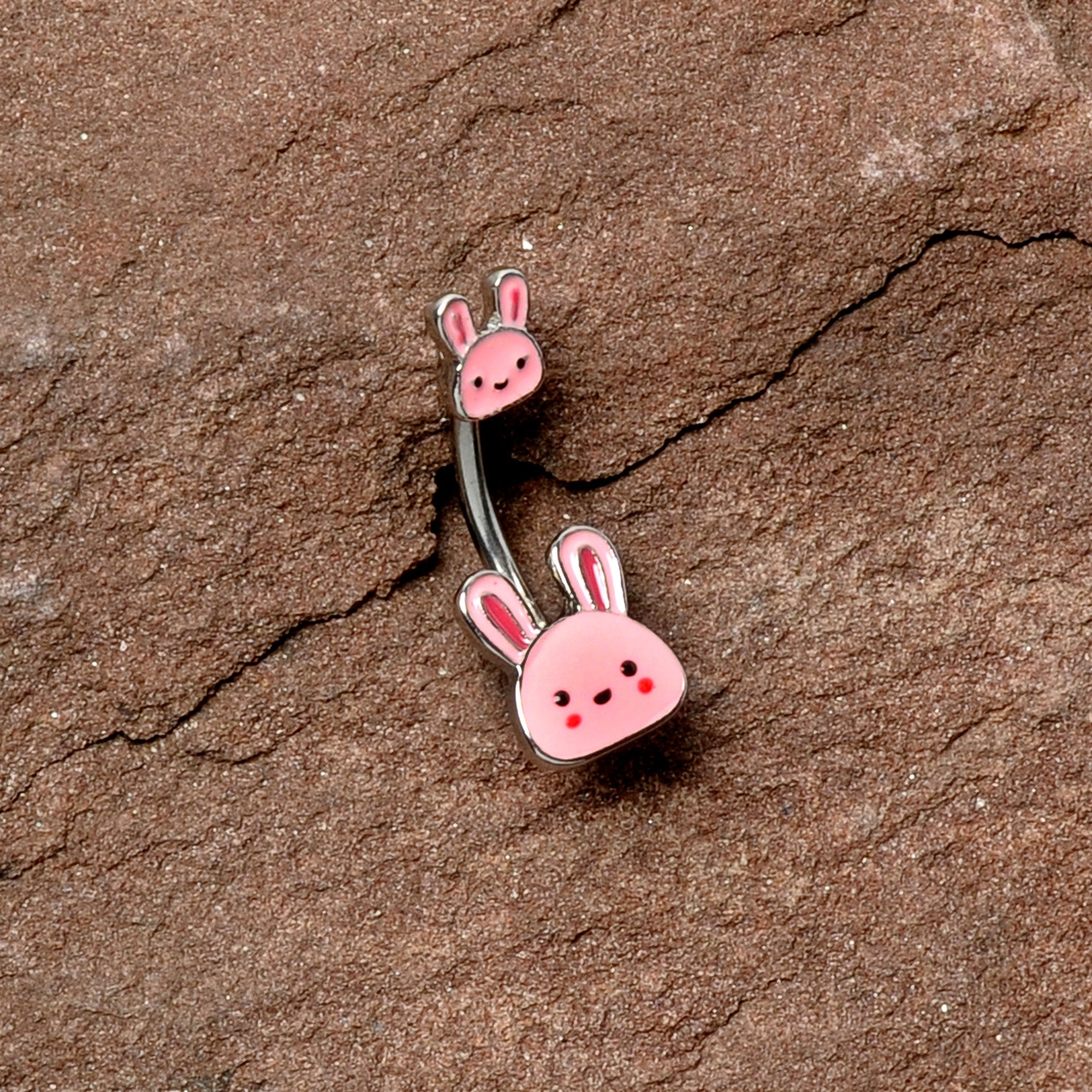 BodyCandy Kawaii Cutie Easter Bunny Double Mount Belly Ring — alternative angle