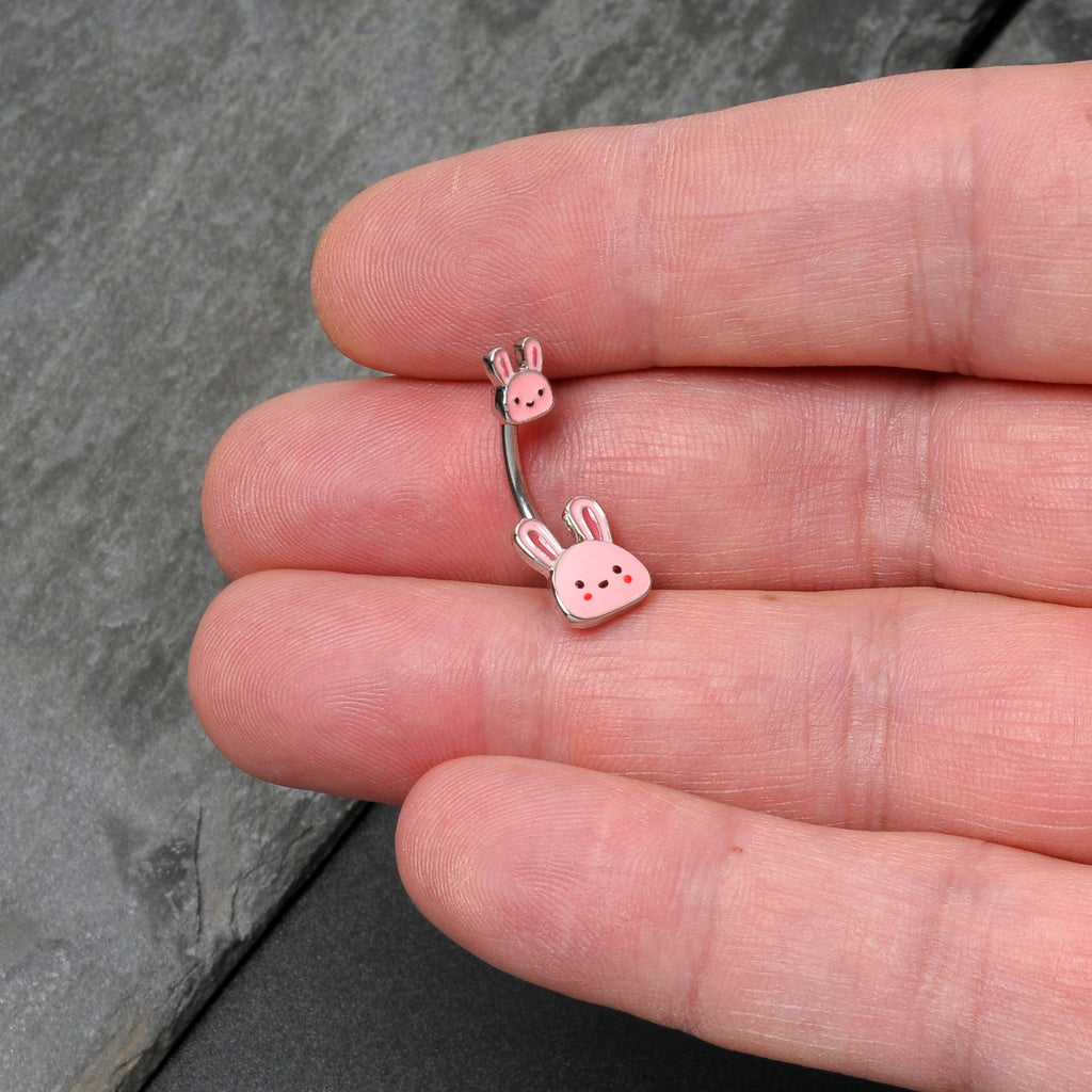 BodyCandy Kawaii Cutie Easter Bunny Double Mount Belly Ring — size reference
