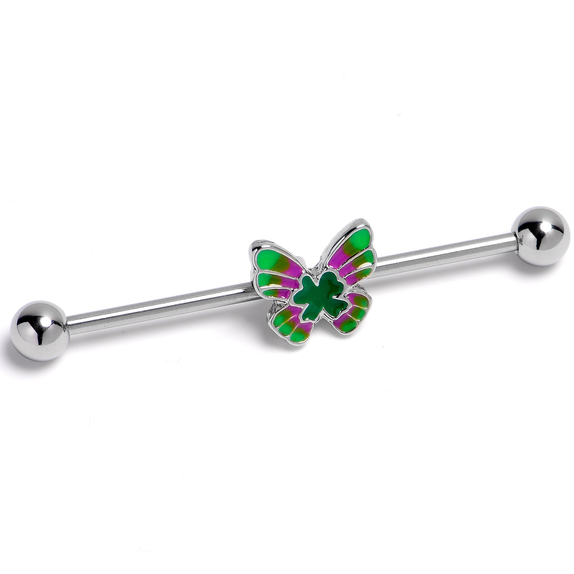 BodyCandy 14G Vibrant Grace Butterfly Industrial Barbell 38mm — main product shot
